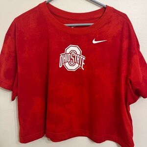 Red cropped Ohio state Nike shirt size XL